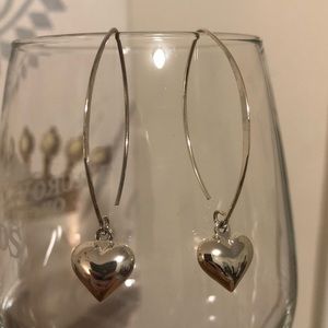Sterling Silver Heart Drop Earrings